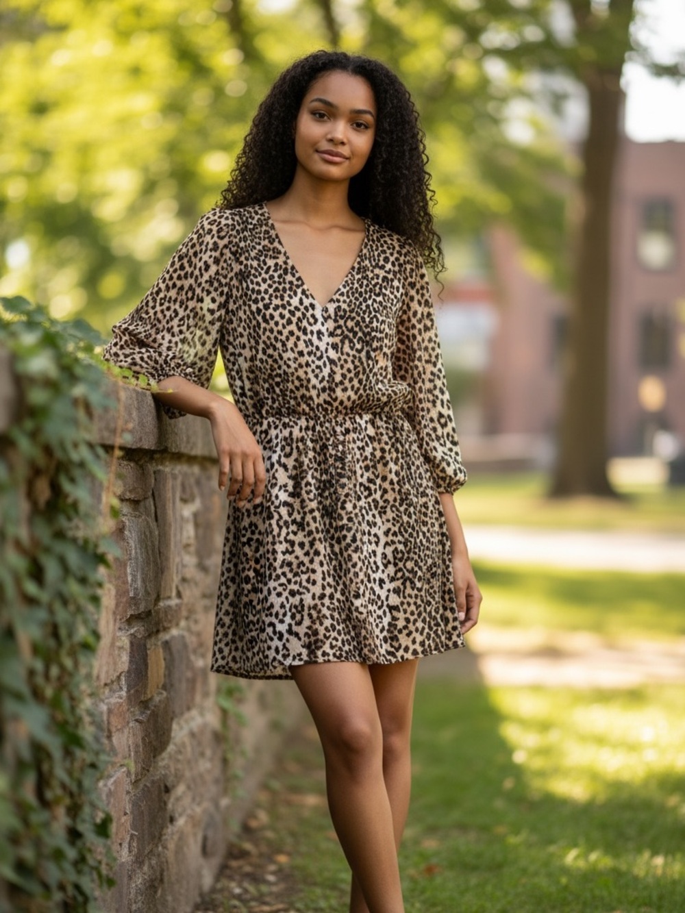 Express Leopard Print Dress XS